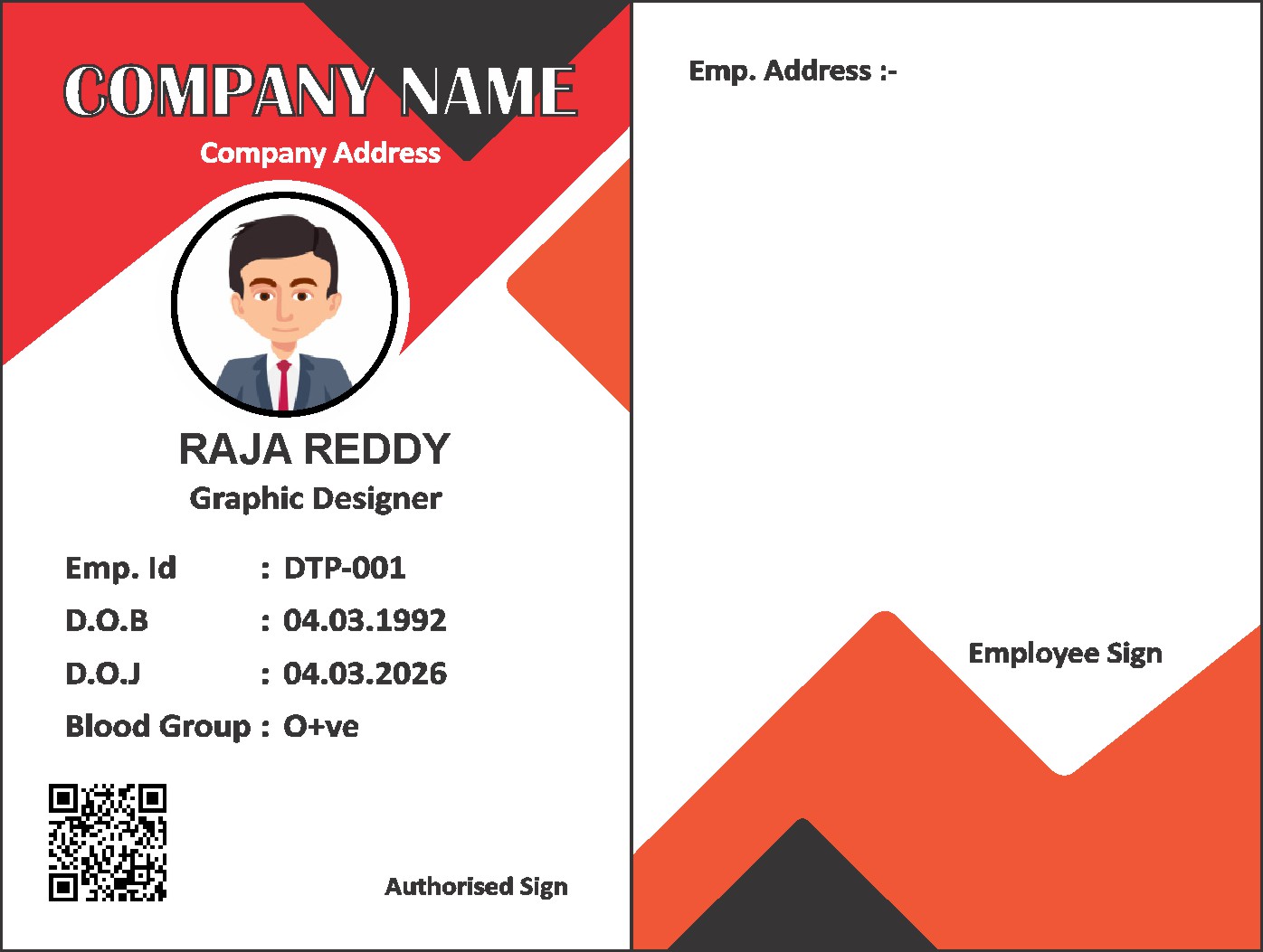 Visitor ID Card Design 076