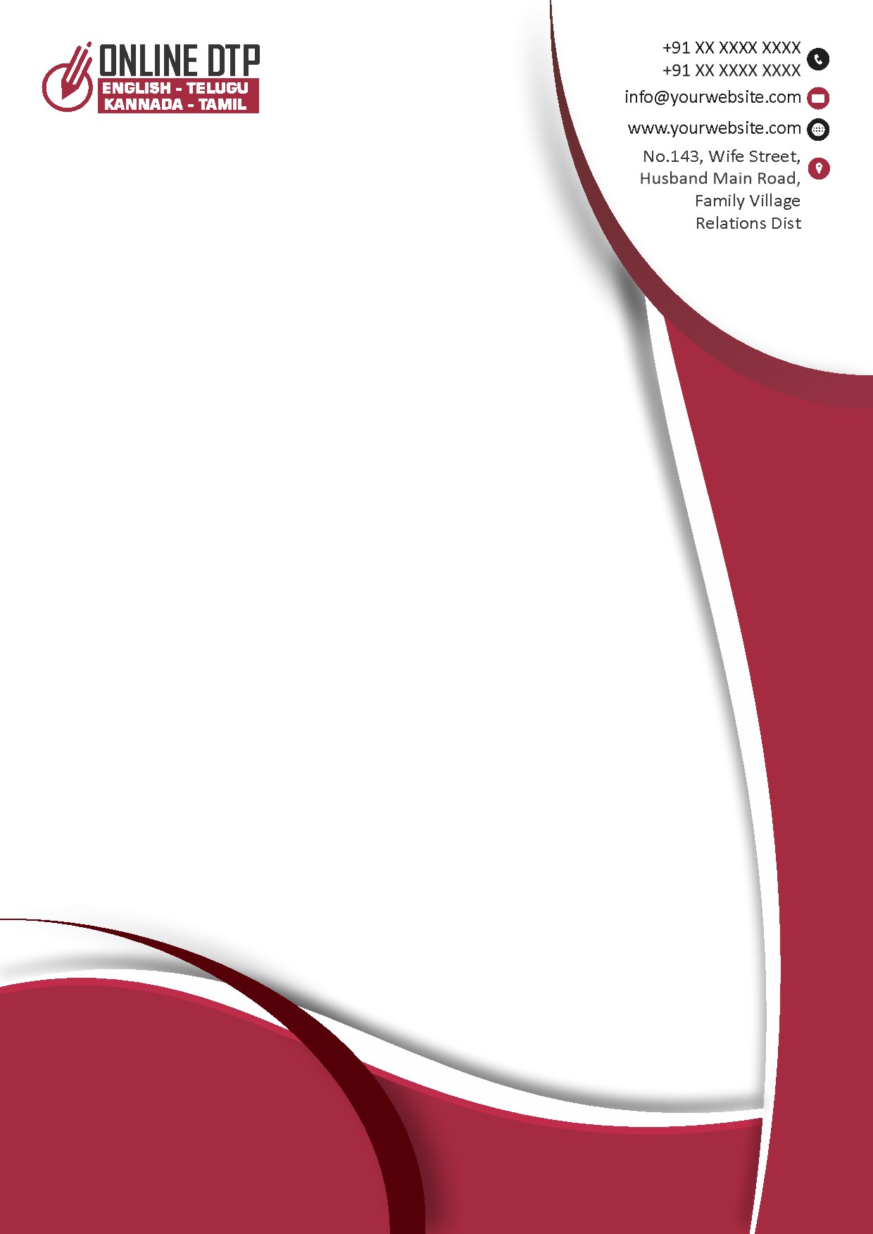 Modern Corporate Letterhead Design 076