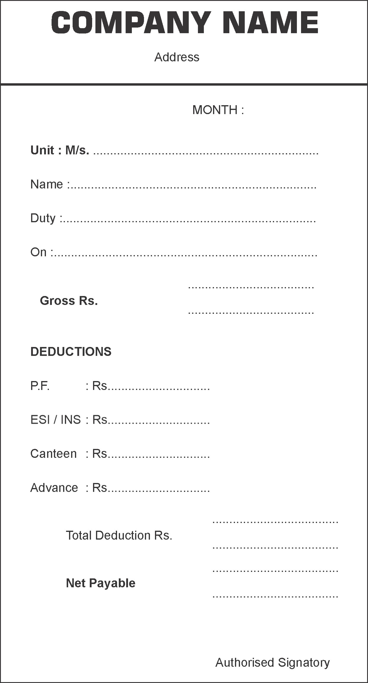 Salary Cover Printing Design