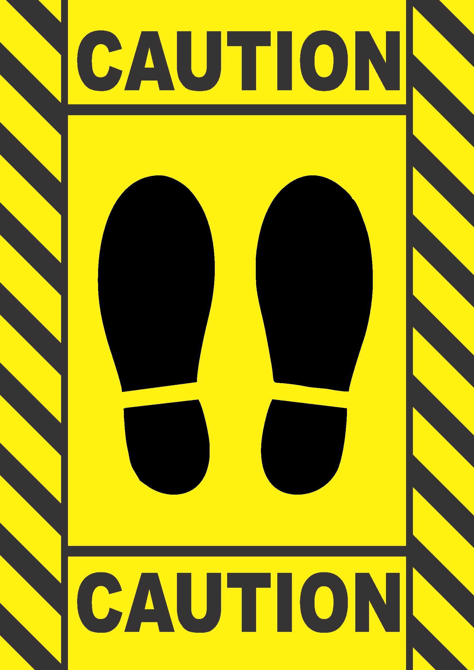 Caution Footware Sign Board Design