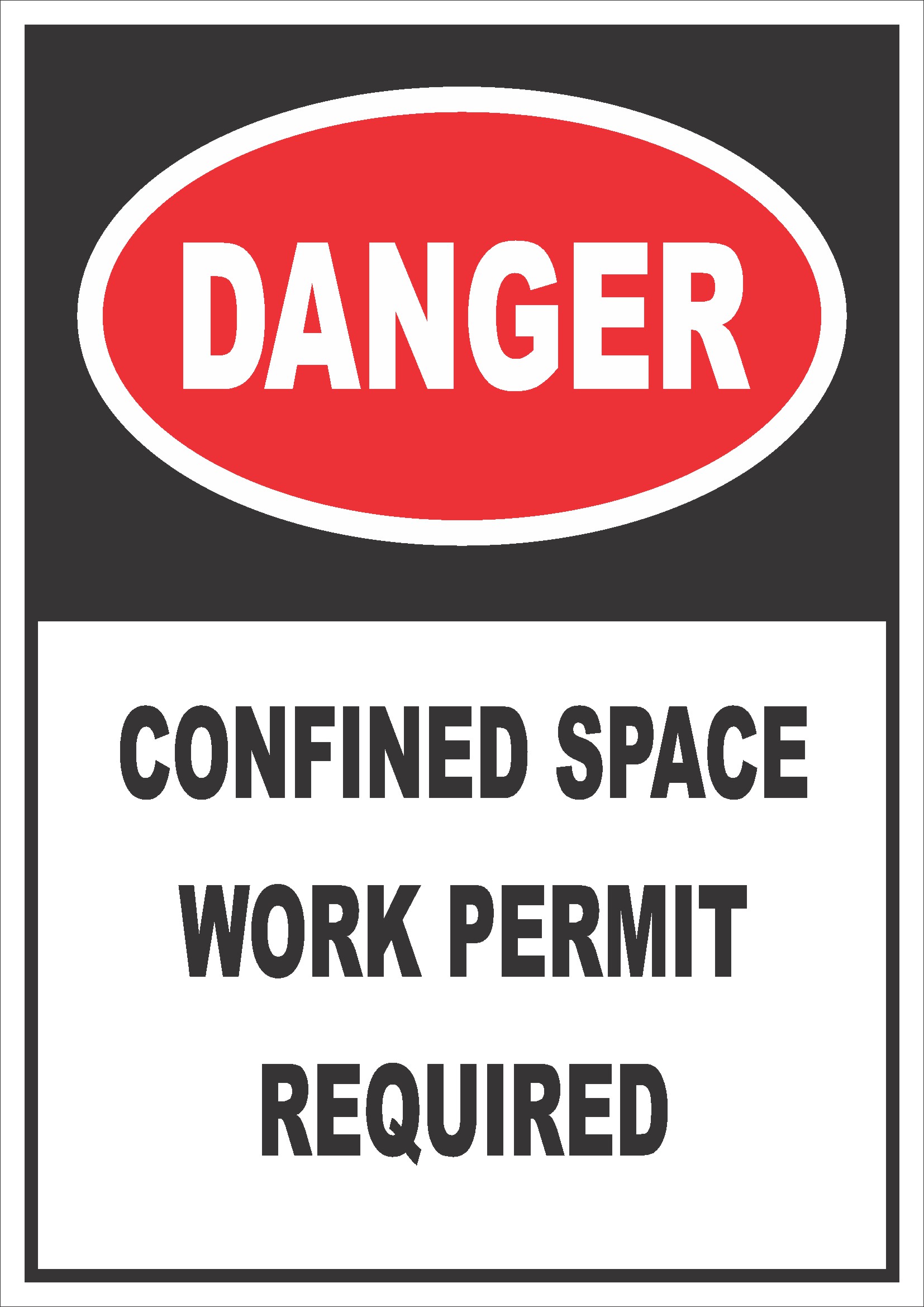 Confined Space Work Permit Sign Board Design