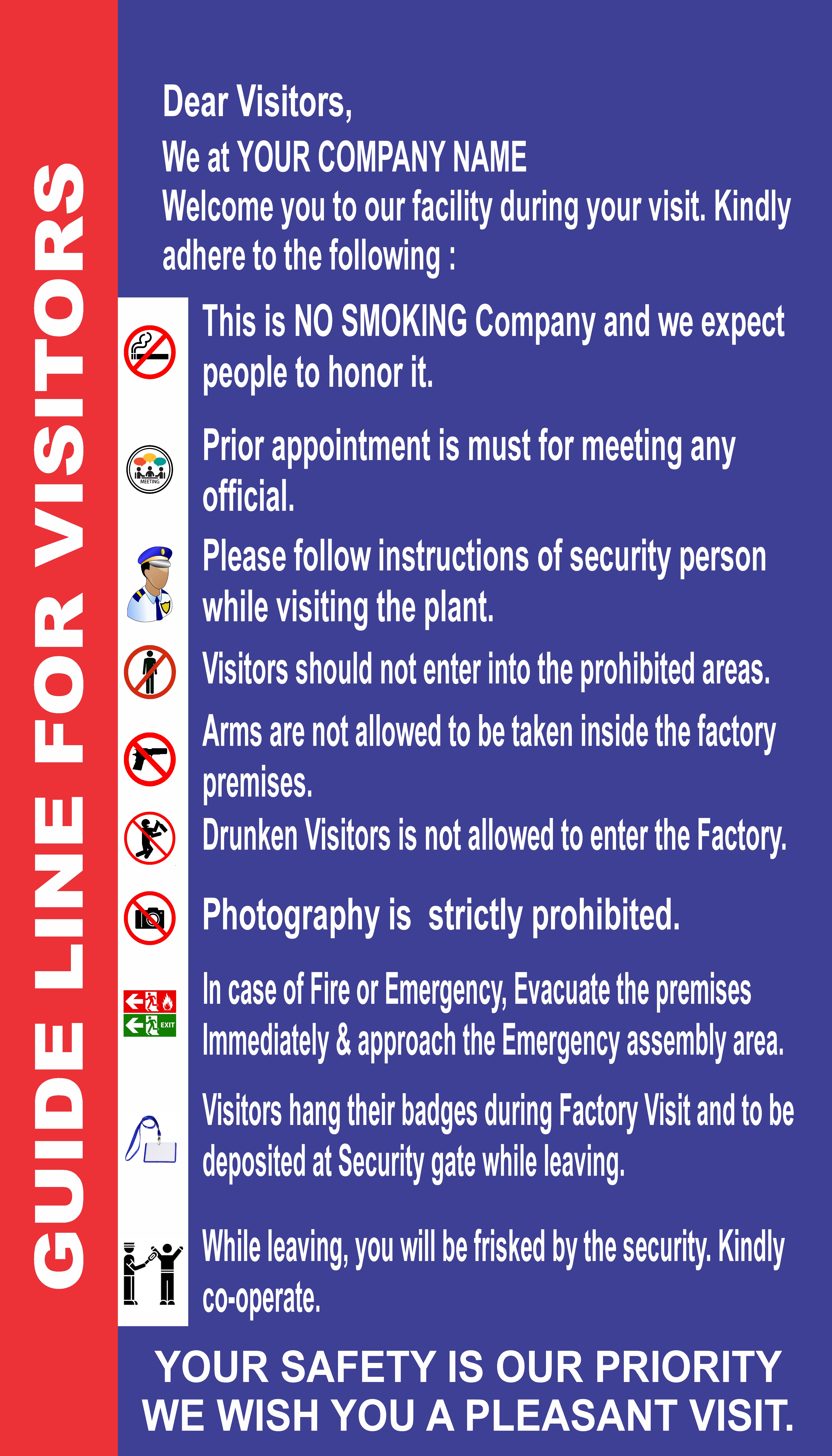 Guide Line for Visitors Sign Board Design