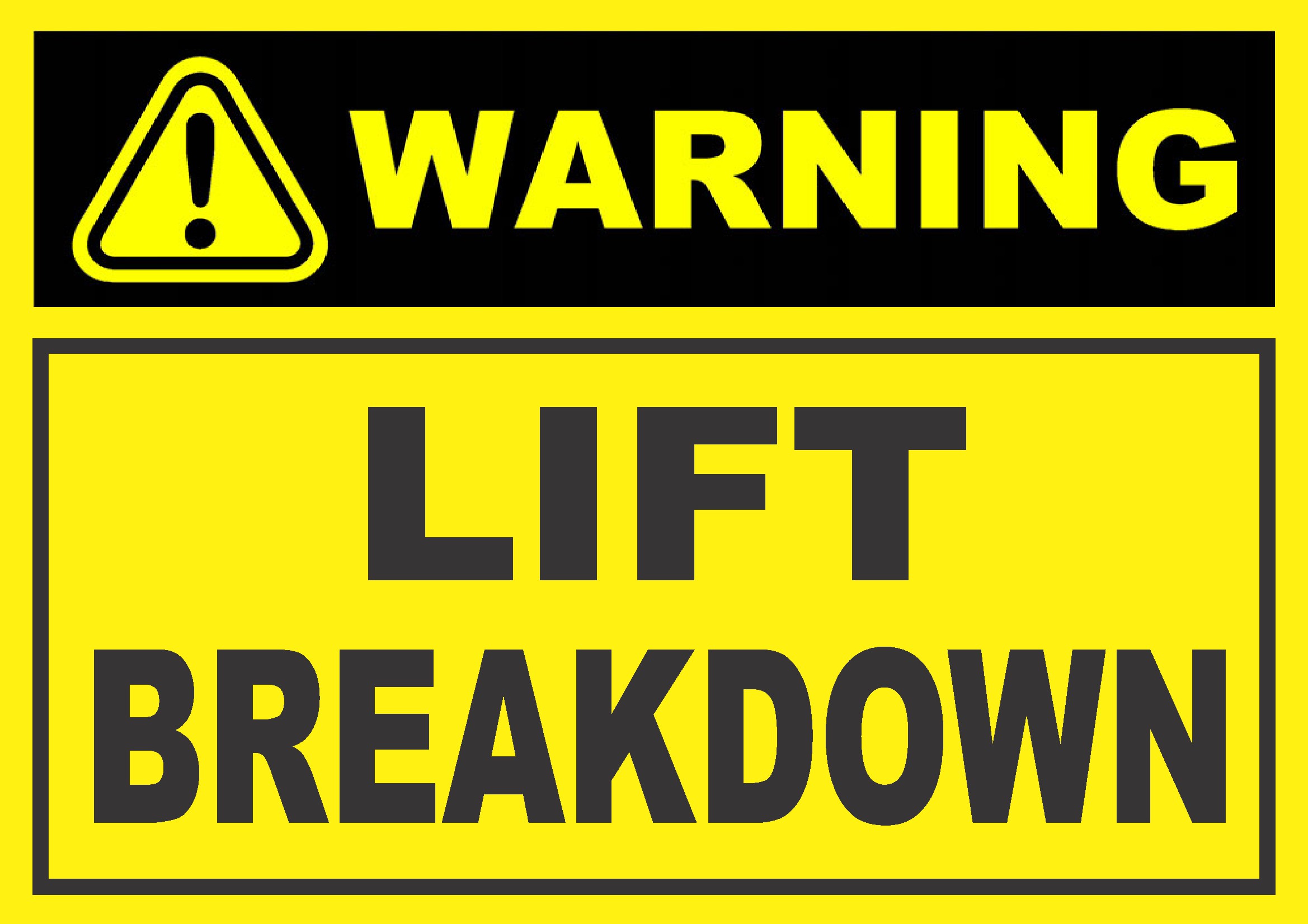 Lift Breakdown Sign Board Design