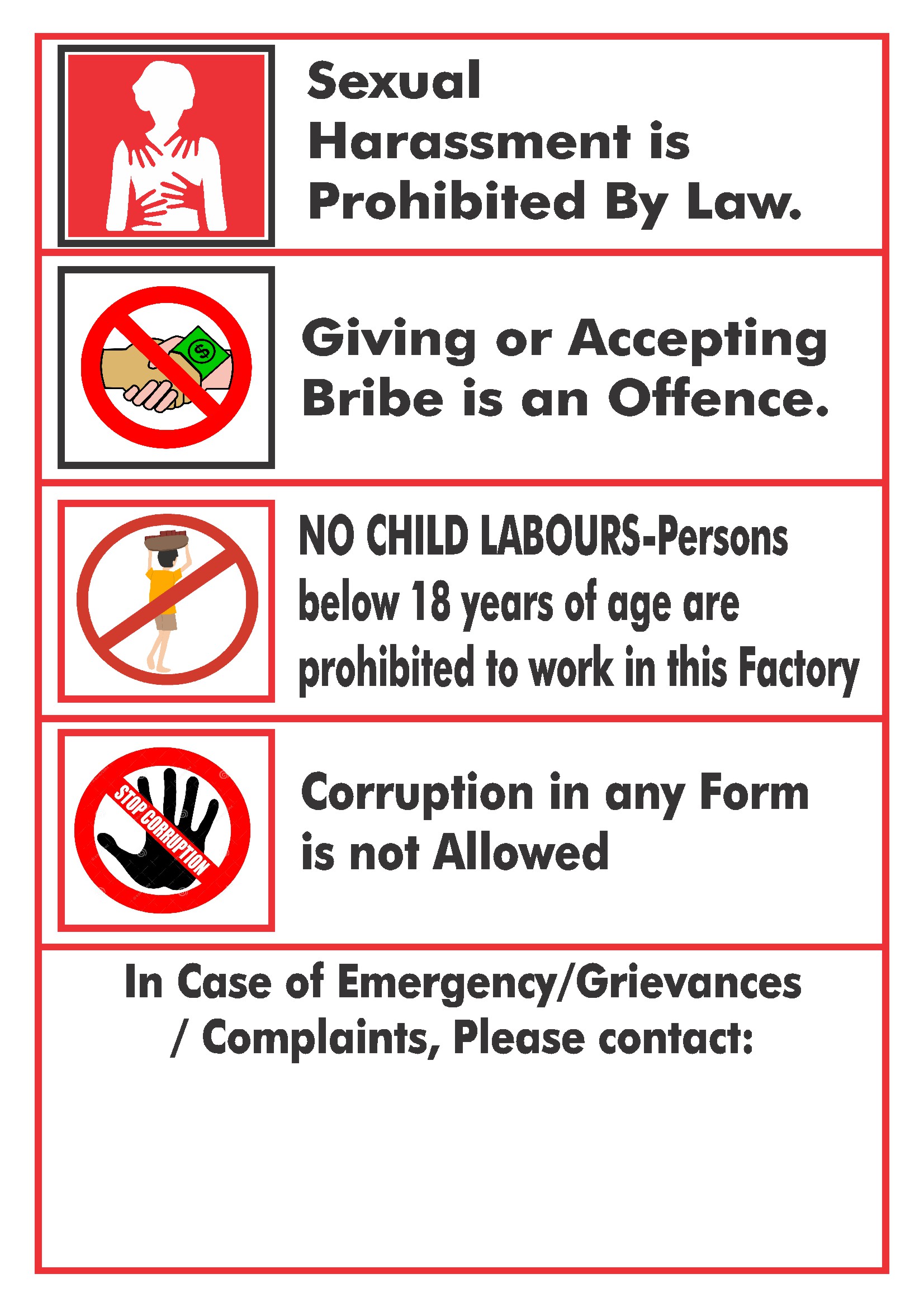 Sexual Harassment Sign Board Design