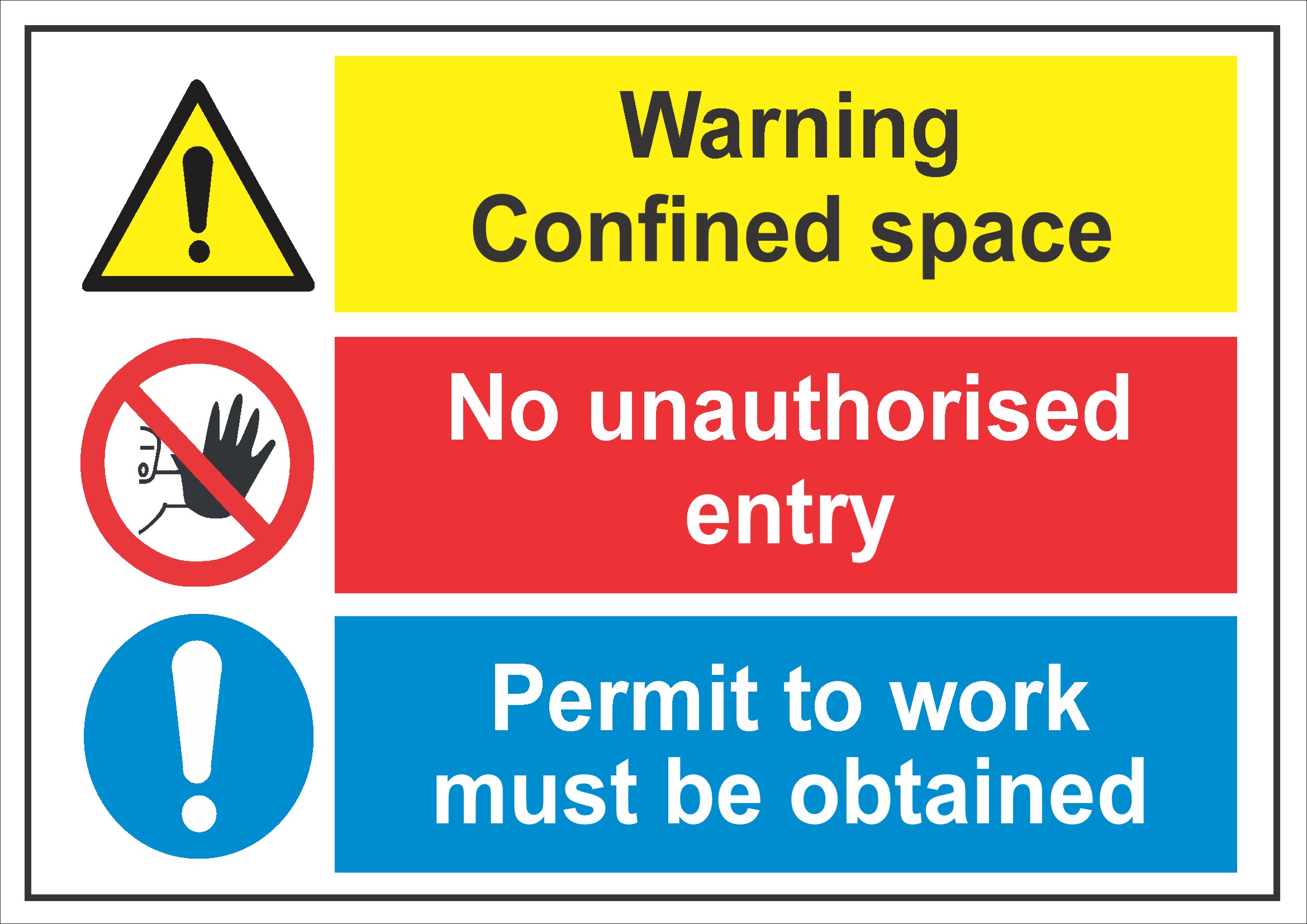 Warning Confined Space Sign Board Design