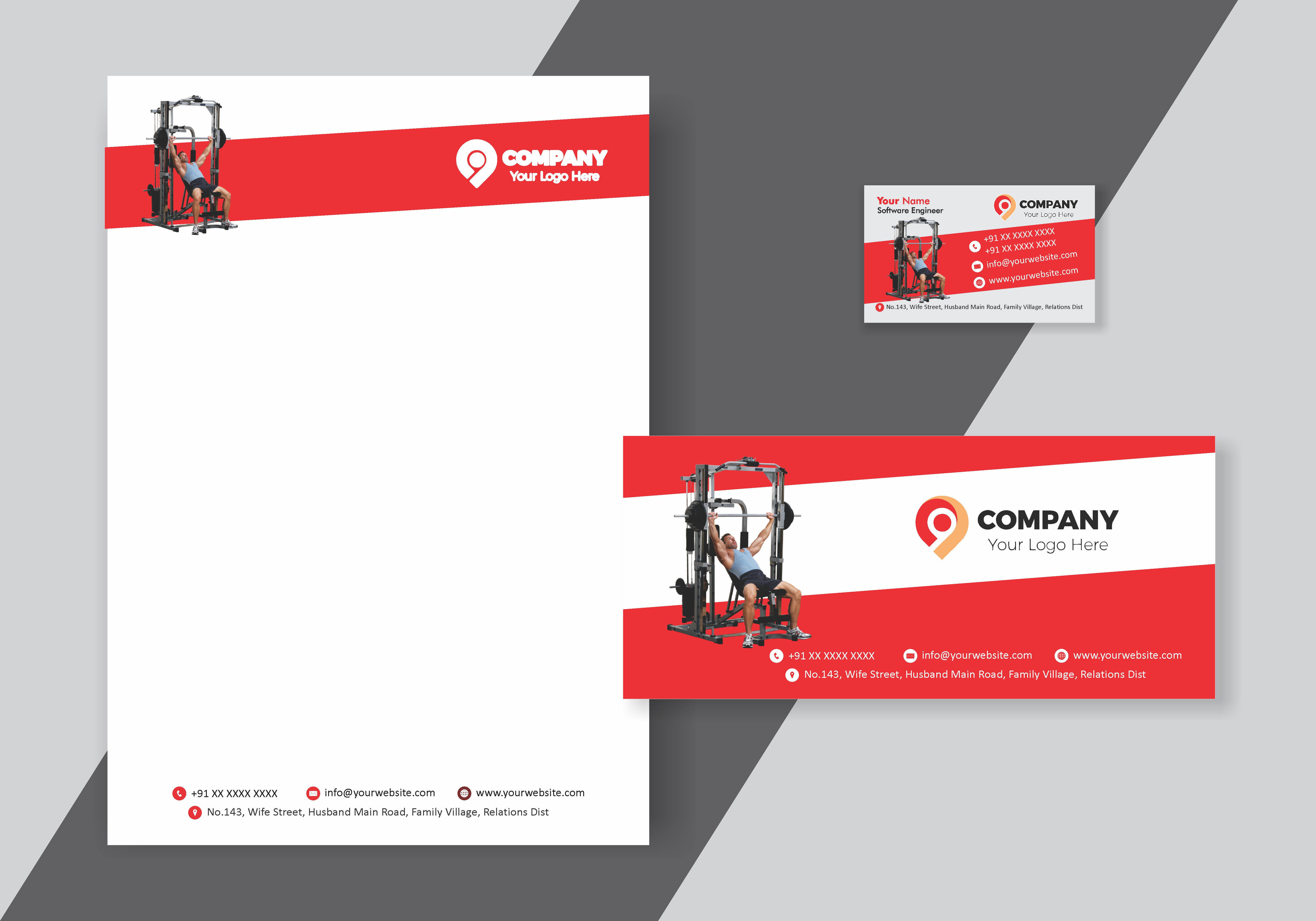 Premium Visiting Card Letterhead Envelope Combo 011