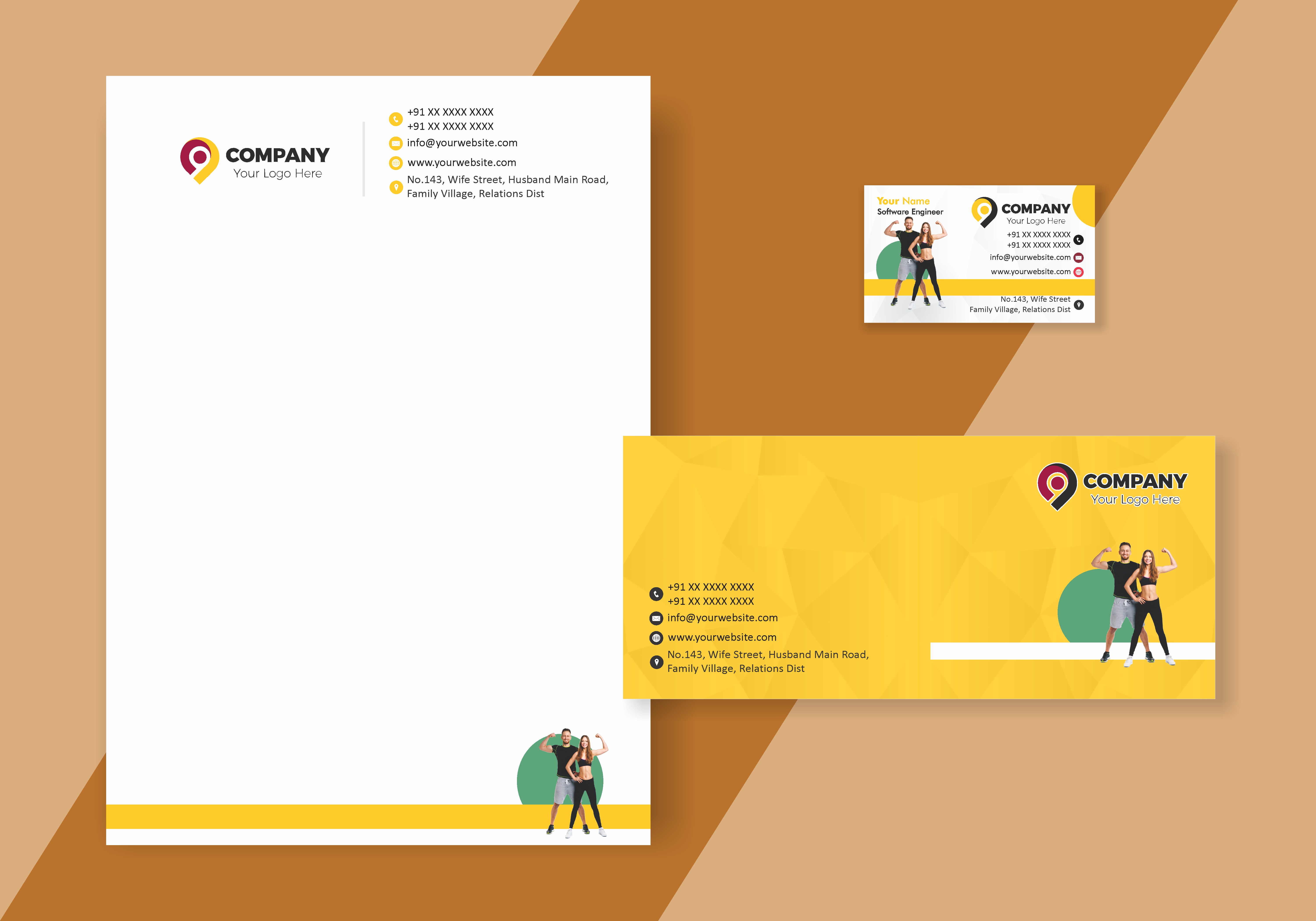 V Card + Letter Head + Envelop Bundle