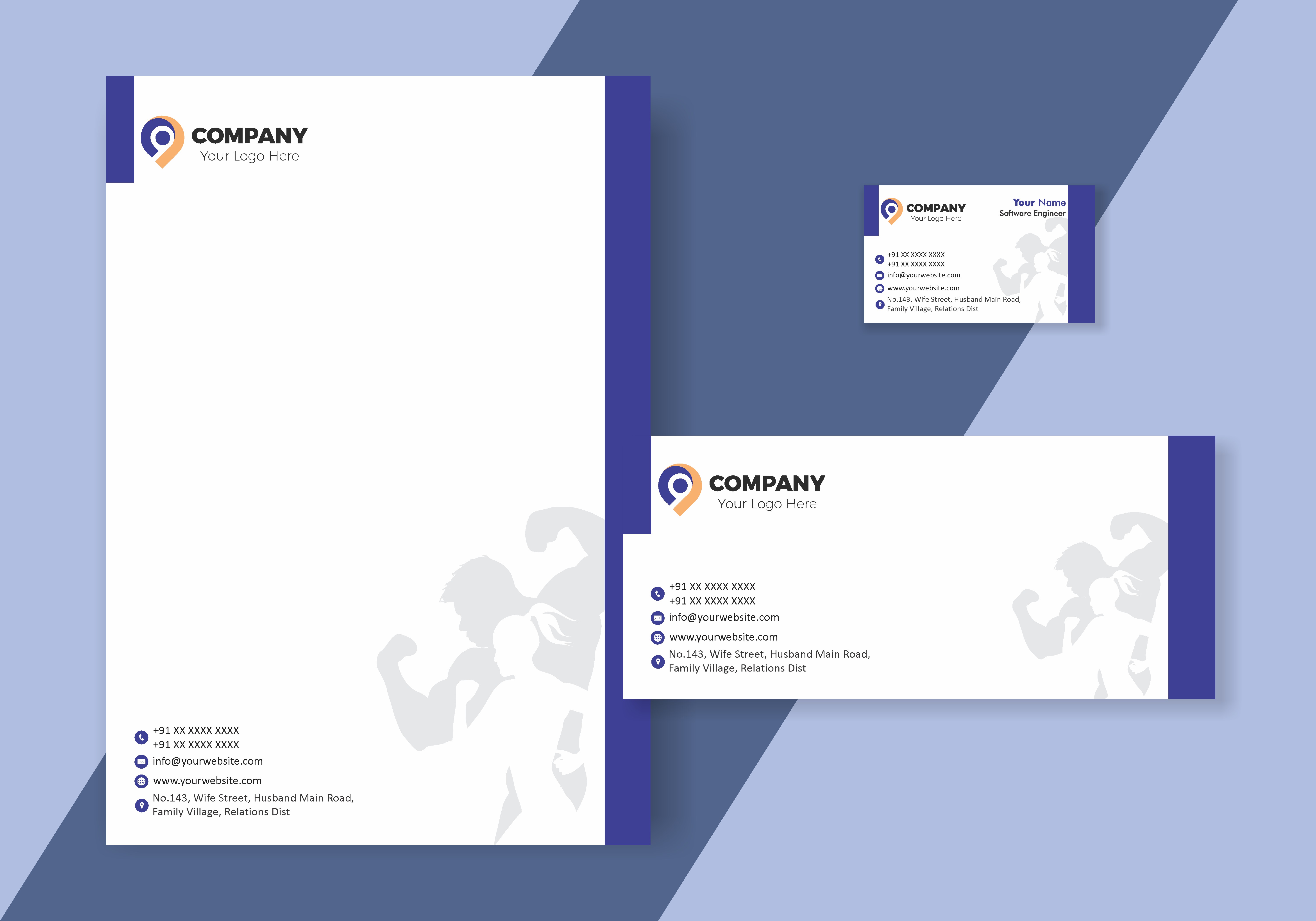 Premium Visiting Card Letterhead Envelope Combo 021