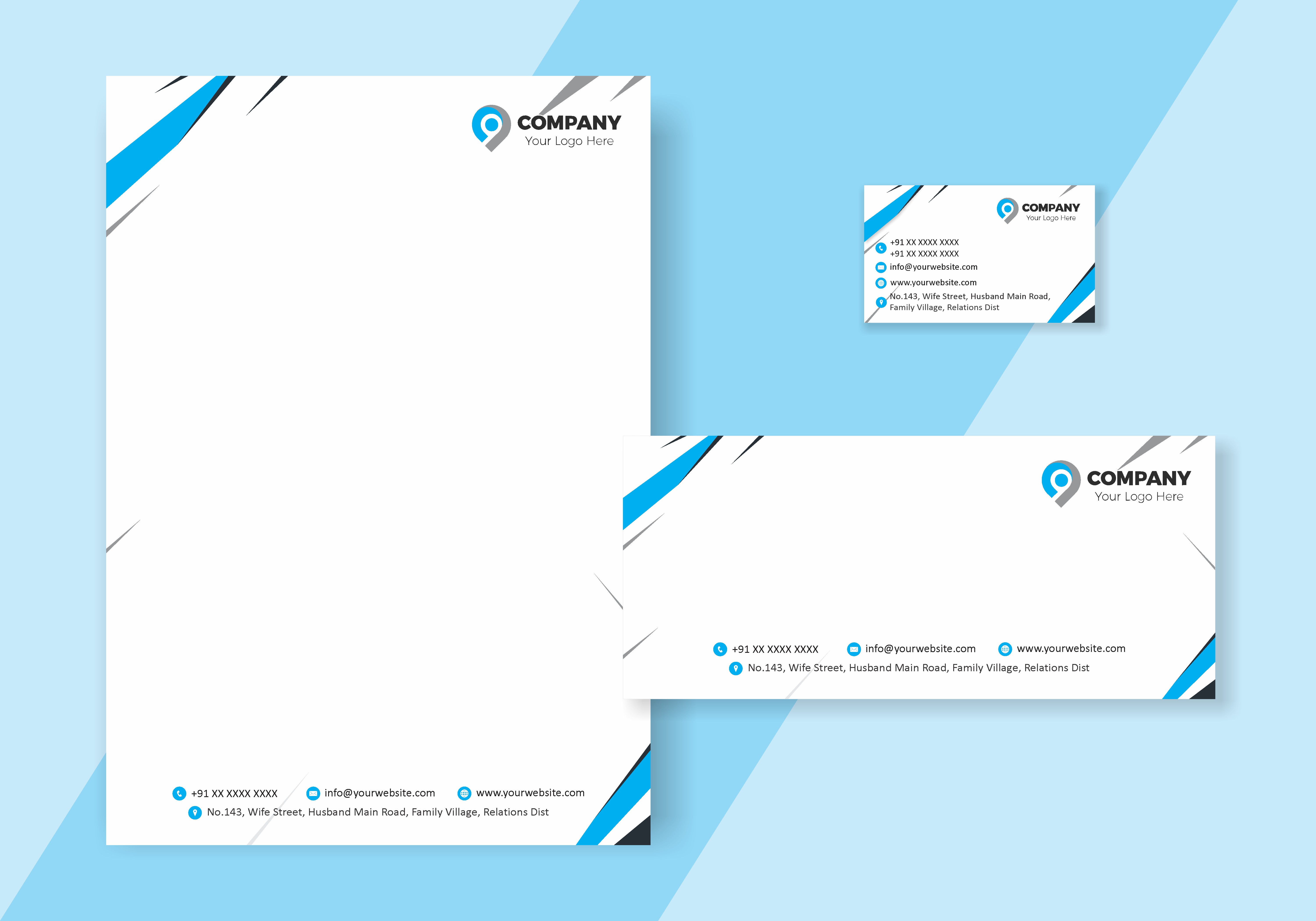 Creative Visiting Card Letterhead Envelope Combo 024