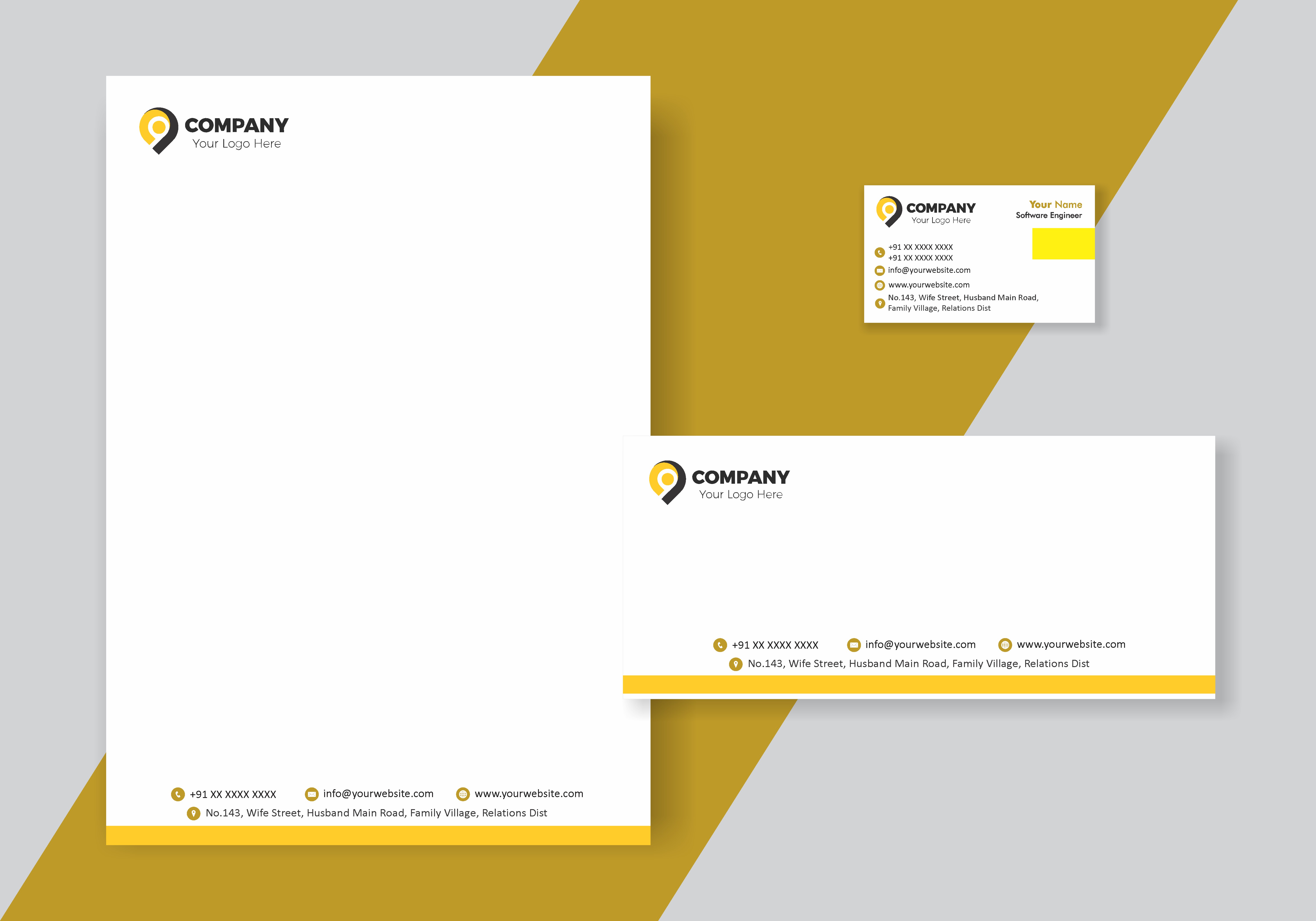 Creative Visiting Card Letterhead Envelope Combo 034
