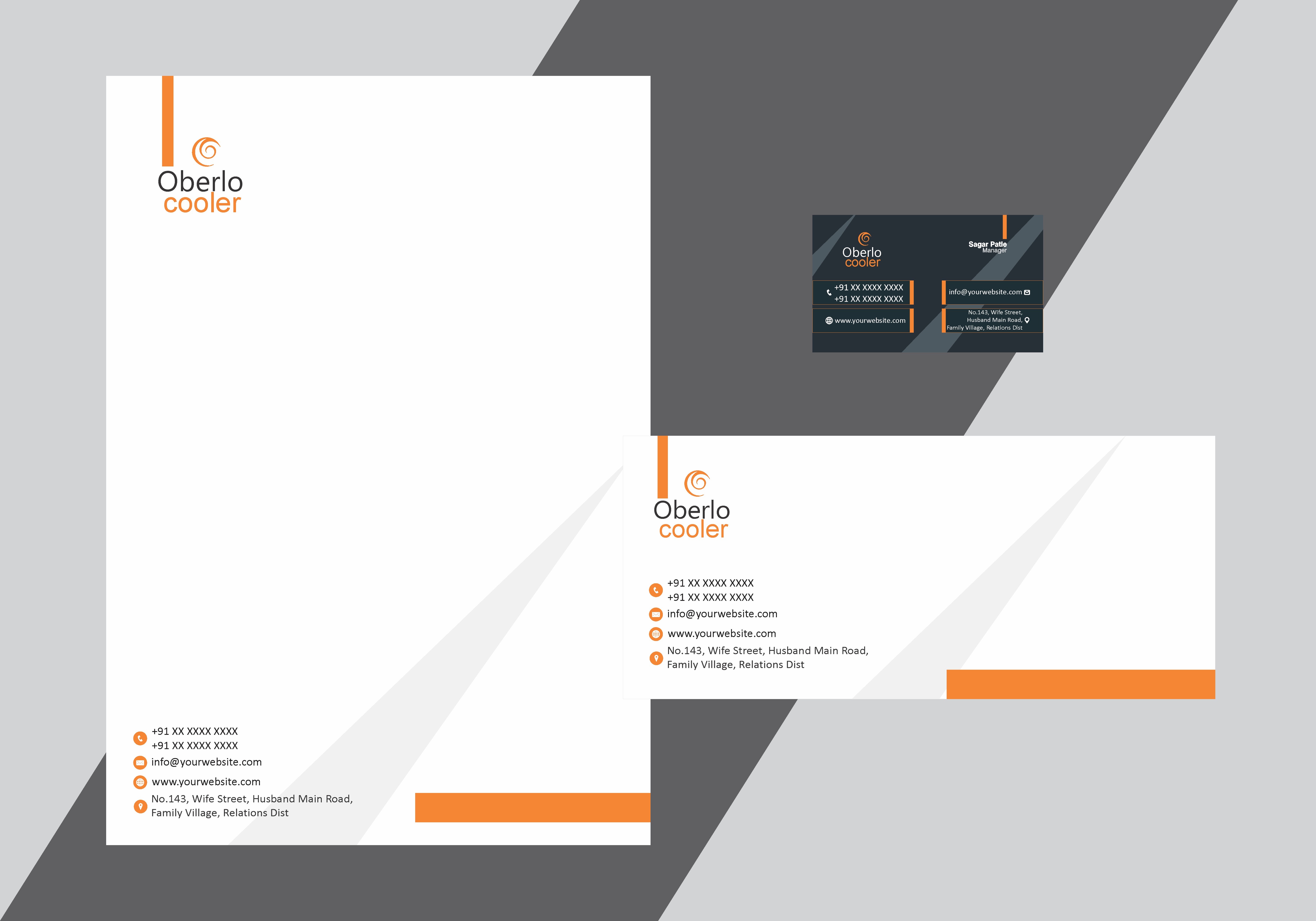 Minimal Visiting Card Letterhead Envelope Combo 038