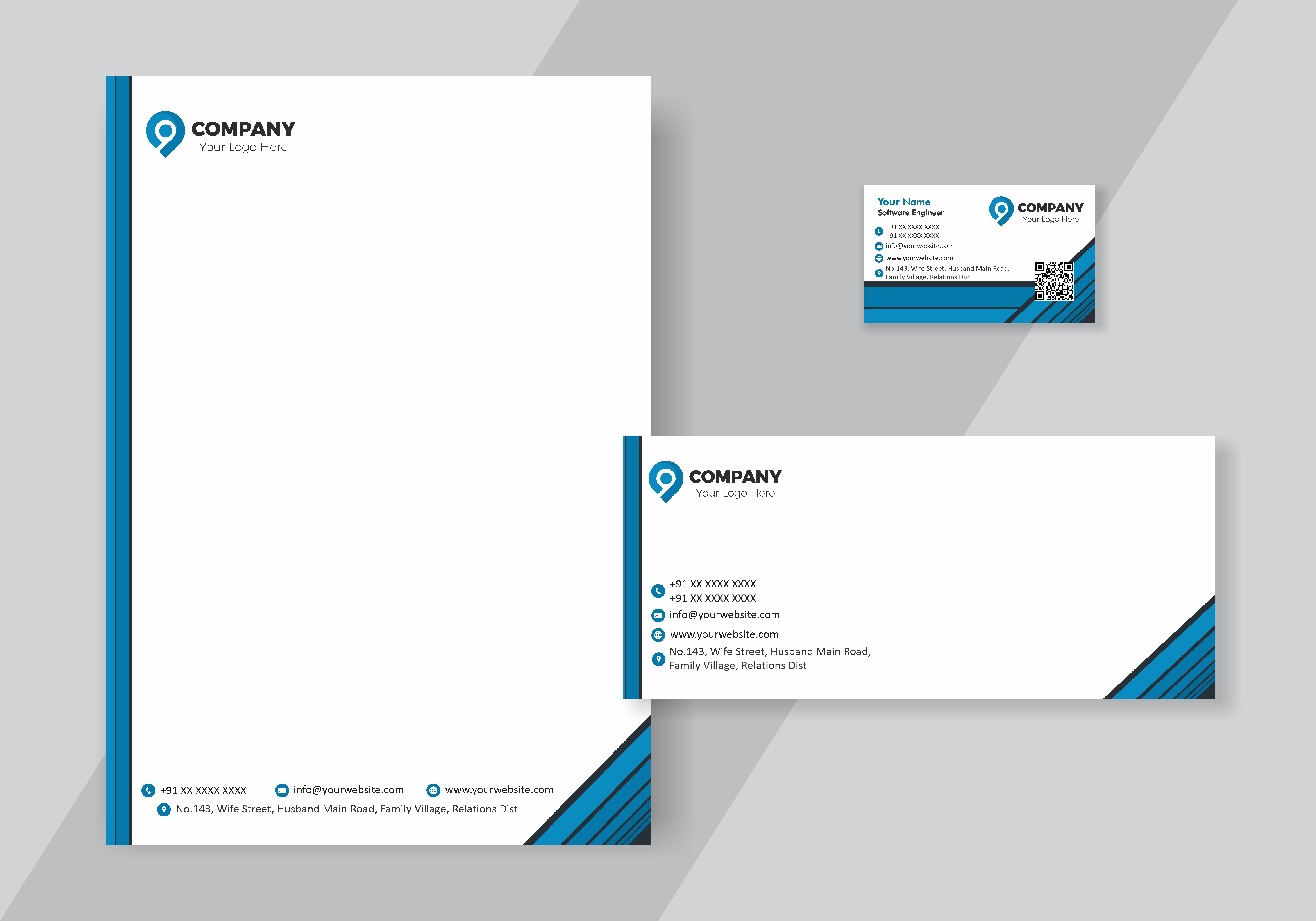 Premium Visiting Card Letterhead Envelope Combo 041