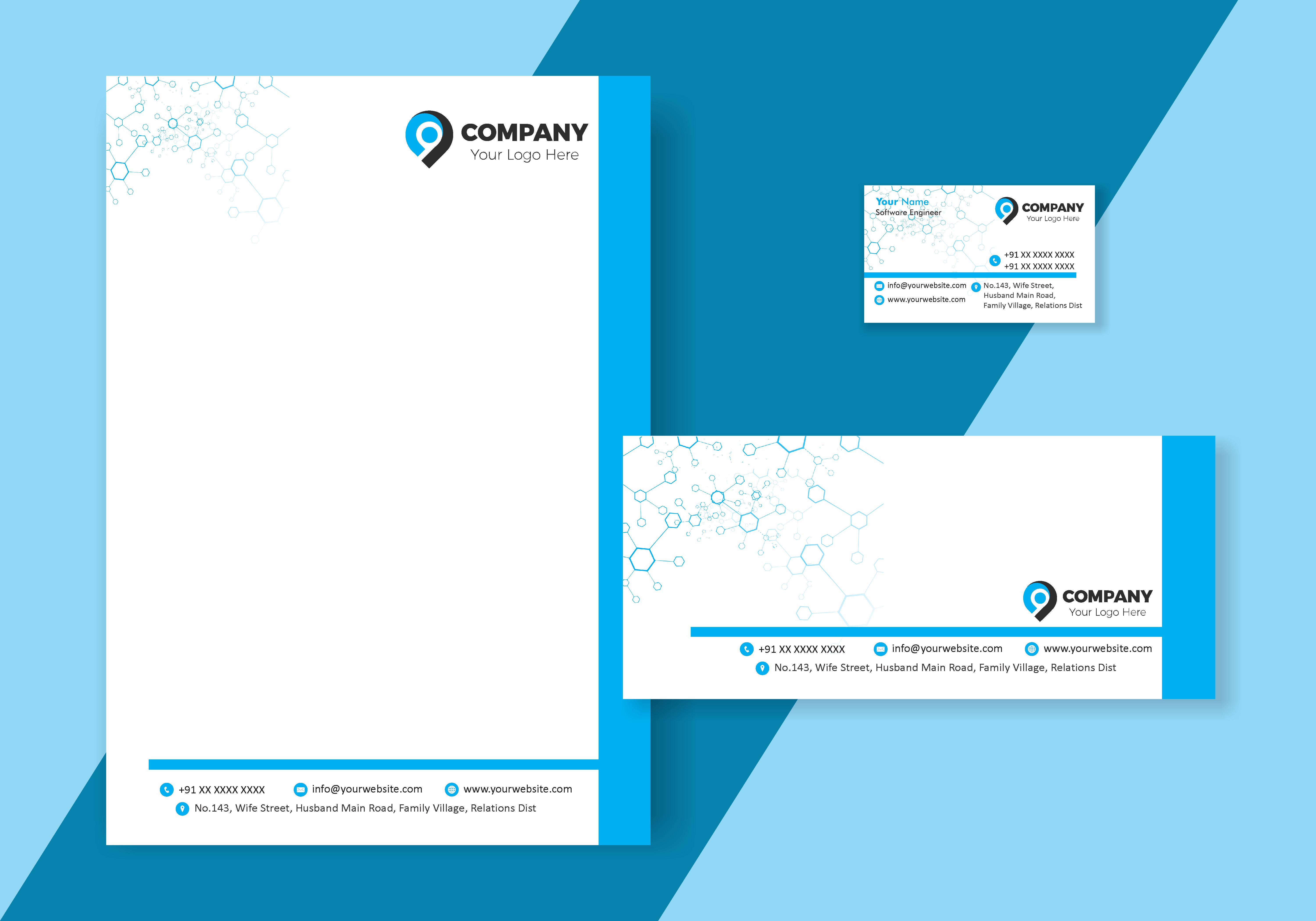 Corporate Visiting Card Letterhead Envelope Combo 006