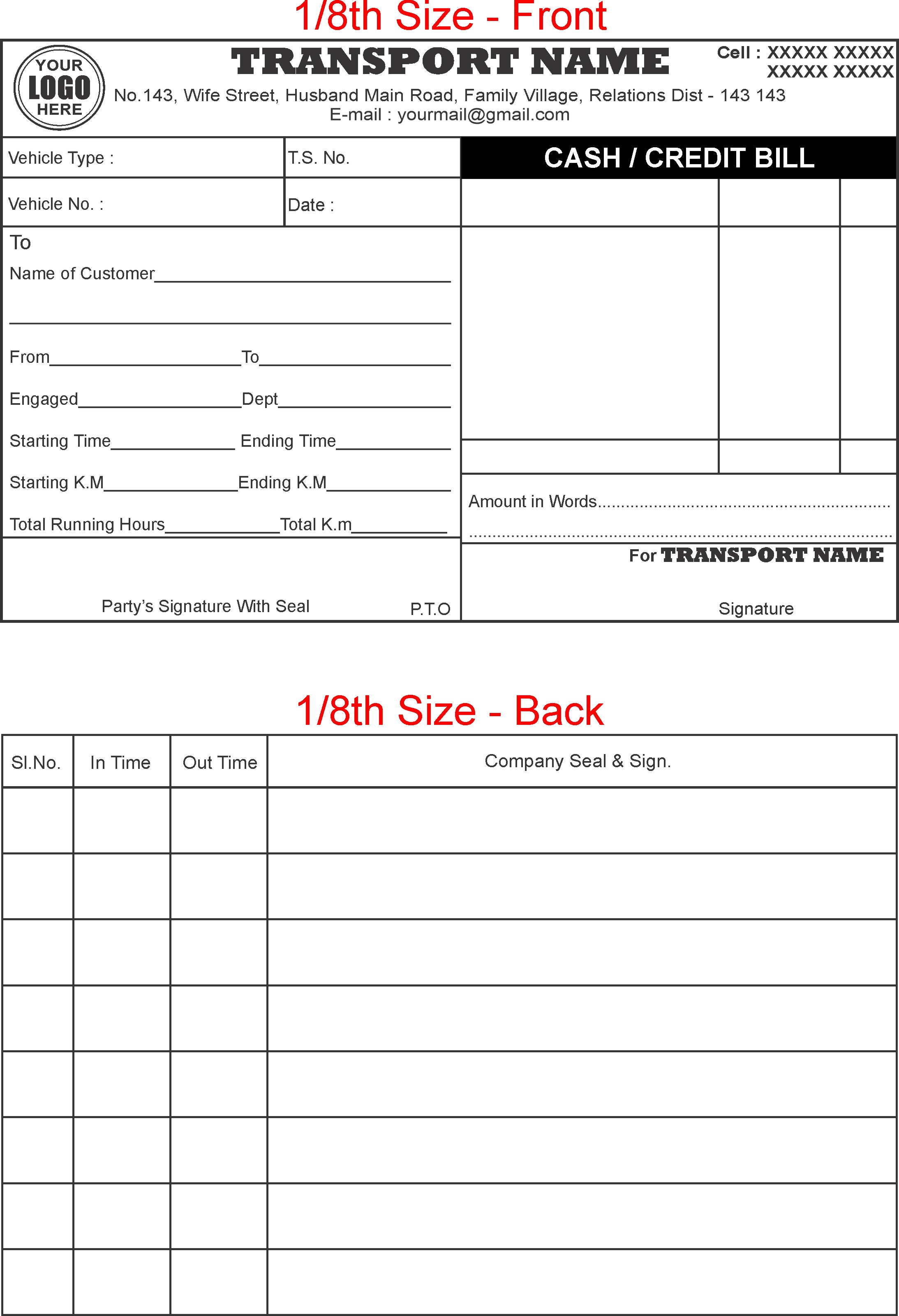 Transport-Cash-Bill